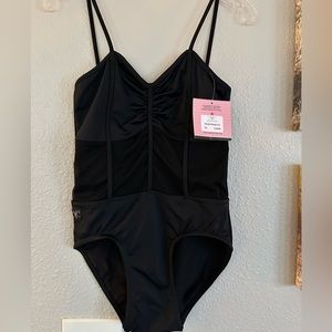NWT Kandi Kouture Leotard, Black, Corset-Style, Adult Small “Moulin Rouge Leo”